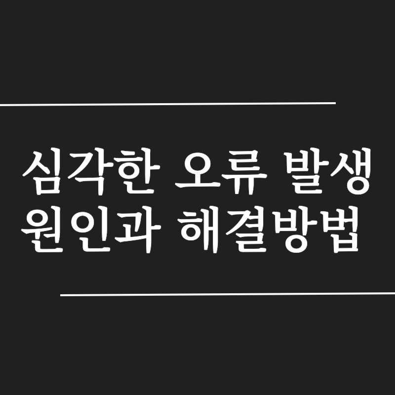 심각한 오류 발생